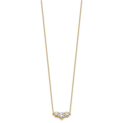 14k Yellow Gold 1 1/2 Ct. Lab Grown Diamond VS/SI+ G+ 18 inch Three Stone Necklace