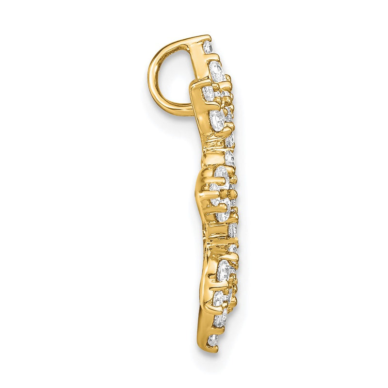 14k Yellow Gold Lab Grown Diamond VS/SI FGH Fancy Circle Chain Slide