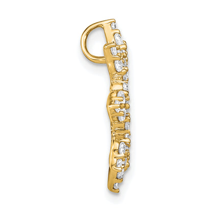 14k Yellow Gold Lab Grown Diamond VS/SI FGH Fancy Circle Chain Slide