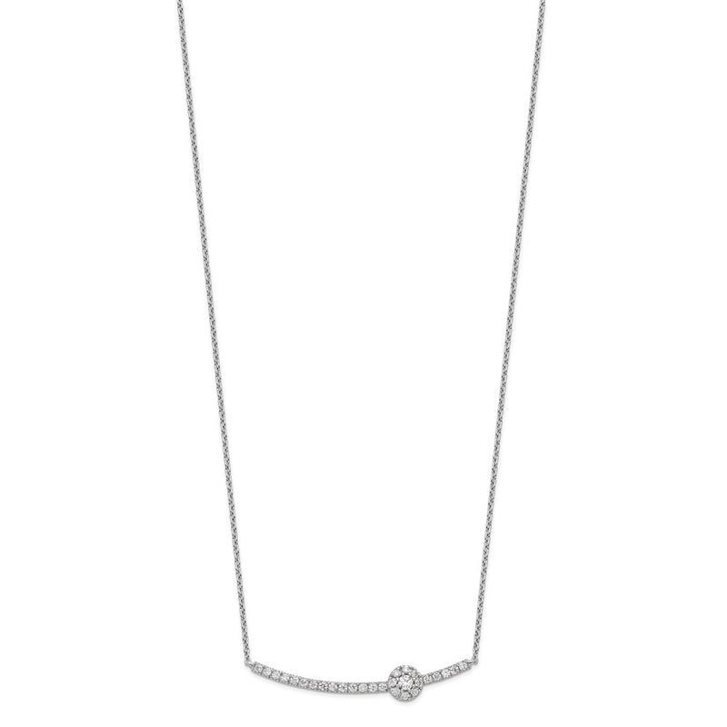 14k White Gold 1/2 Ct. Lab Grown Diamond VS/SI+ G+ 18 inch Fancy Bar Necklace