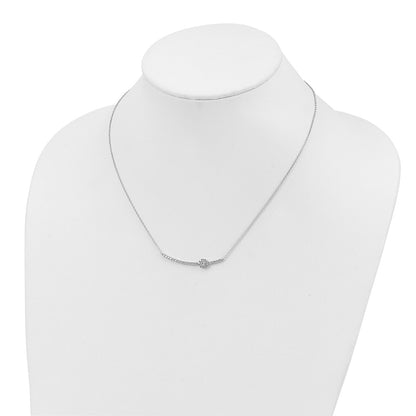 14k White Gold 1/2 Ct. Lab Grown Diamond VS/SI+ G+ 18 inch Fancy Bar Necklace
