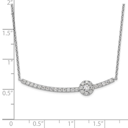 14k White Gold 1/2 Ct. Lab Grown Diamond VS/SI+ G+ 18 inch Fancy Bar Necklace