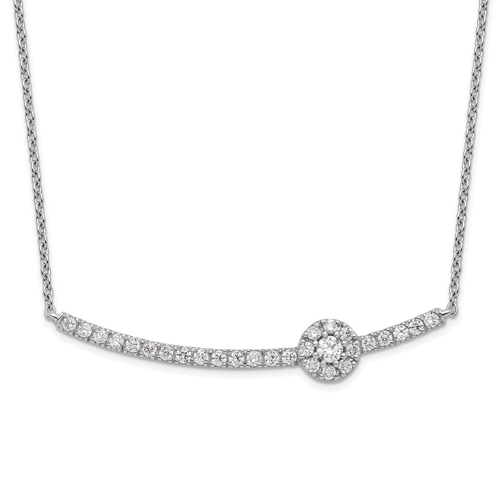 14k White Gold 1/2 Ct. Lab Grown Diamond VS/SI+ G+ 18 inch Fancy Bar Necklace