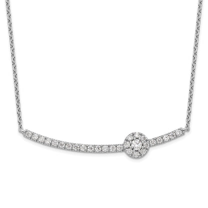 14k White Gold 1/2 Ct. Lab Grown Diamond VS/SI+ G+ 18 inch Fancy Bar Necklace