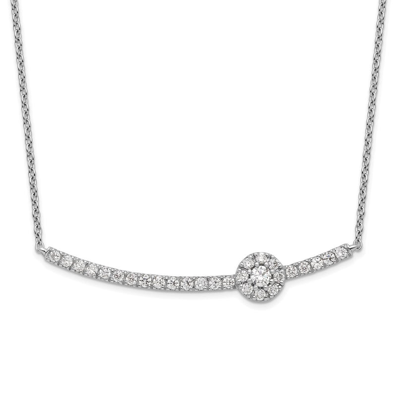 14k White Gold 1/2 Ct. Lab Grown Diamond VS/SI+ G+ 18 inch Fancy Bar Necklace