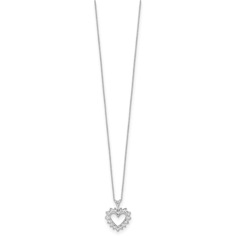 10k White Gold 1/2 Ct. Lab Grown Diamond VS/SI+ G+ 18 inch Heart Pendant Necklace