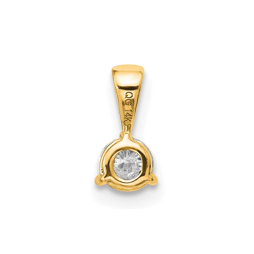 14k Yellow Gold 1/4 Ct. Lab Grown Diamond VS/SI+ G+ Three Prong Solitare Pendant
