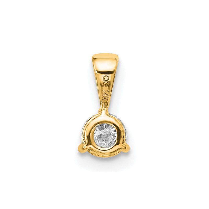 14k Yellow Gold 1/4 Ct. Lab Grown Diamond VS/SI+ G+ Three Prong Solitare Pendant