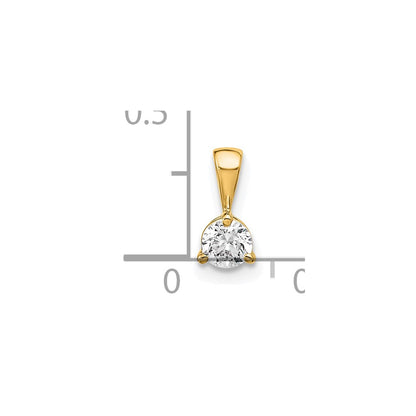 14k Yellow Gold 1/4 Ct. Lab Grown Diamond VS/SI+ G+ Three Prong Solitare Pendant