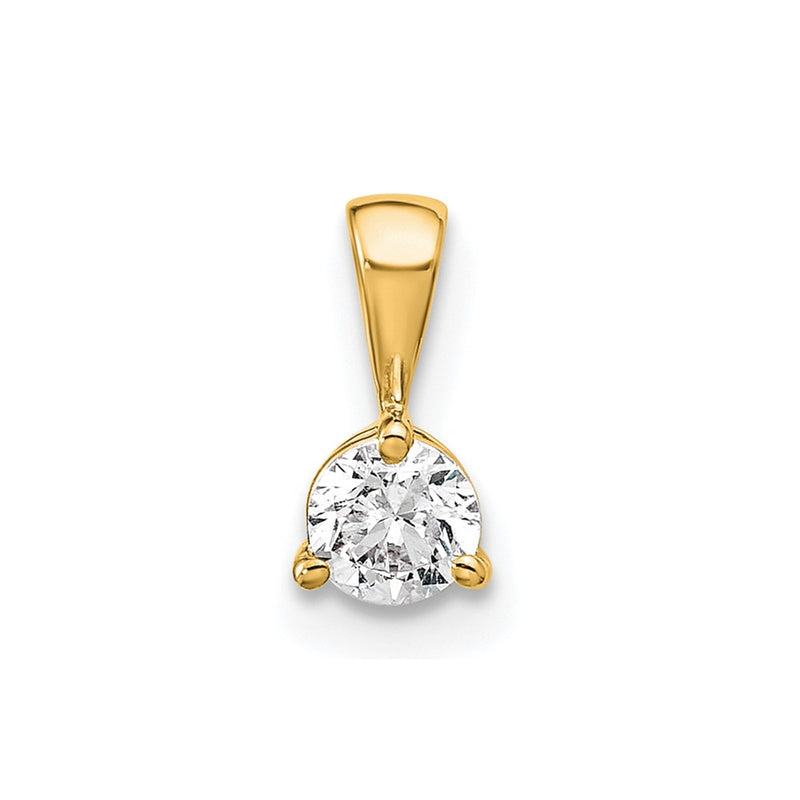 14k Yellow Gold 1/4 Ct. Lab Grown Diamond VS/SI+ G+ Three Prong Solitare Pendant