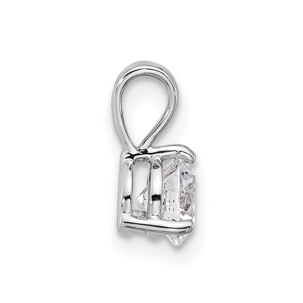 14k White Gold 1/2 Ct. Lab Grown Diamond VS/SI+ G+ Three Prong Solitare Pendant
