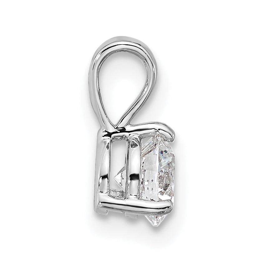 14k White Gold 1/4 Ct. Lab Grown Diamond VS/SI+ G+ Three Prong Solitare Pendant