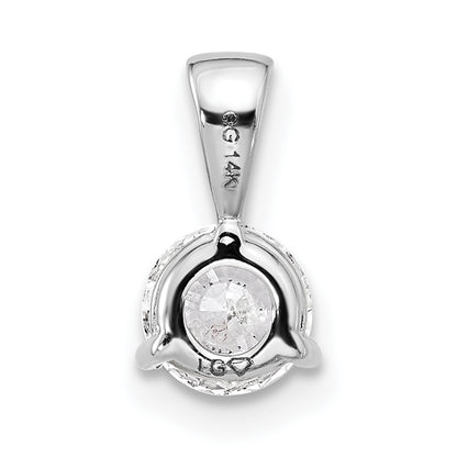 14k White Gold 1/4 Ct. Lab Grown Diamond VS/SI+ G+ Three Prong Solitare Pendant