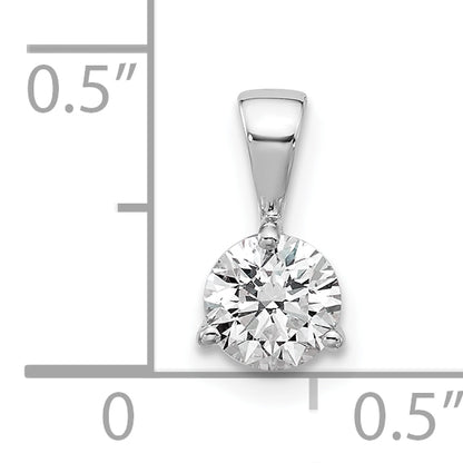 14k White Gold 1/4 Ct. Lab Grown Diamond VS/SI+ G+ Three Prong Solitare Pendant