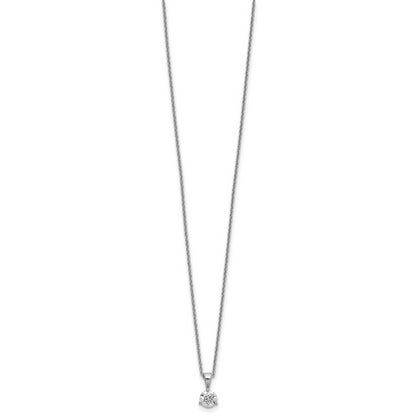 14k White Gold 1/3 Ct. Lab Grown Diamond VS/SI+ G+ Three Prong 18 inch Solitare Pendant Necklace