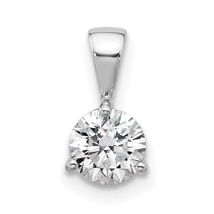 14k White Gold 1/4 Ct. Lab Grown Diamond VS/SI+ G+ Three Prong Solitare Pendant