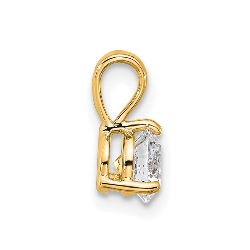 14k Yellow Gold 1/2 Ct. Lab Grown Diamond VS/SI+ G+ Three Prong Solitare Pendant