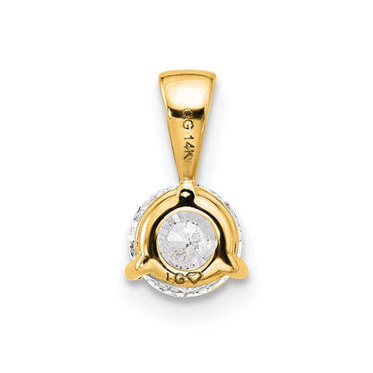 14k Yellow Gold 1/2 Ct. Lab Grown Diamond VS/SI+ G+ Three Prong Solitare Pendant