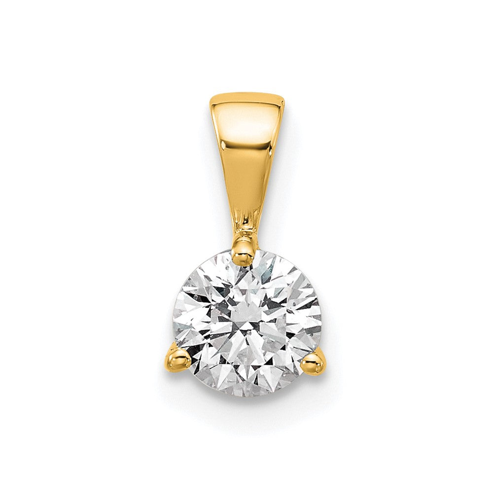 14k Yellow Gold 1/2 Ct. Lab Grown Diamond VS/SI+ G+ Three Prong Solitare Pendant