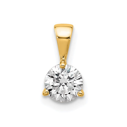 14k Yellow Gold 1/2 Ct. Lab Grown Diamond VS/SI+ G+ Three Prong Solitare Pendant