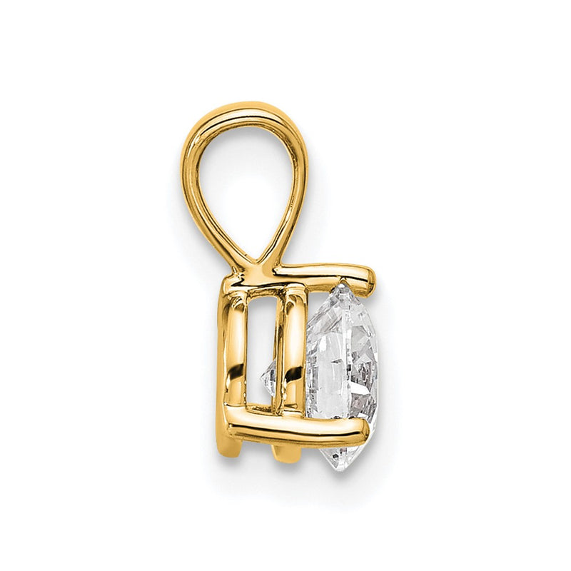 14k Yellow Gold 3/4 Ct. Lab Grown Diamond VS/SI+ G+ Three Prong Solitare Pendant