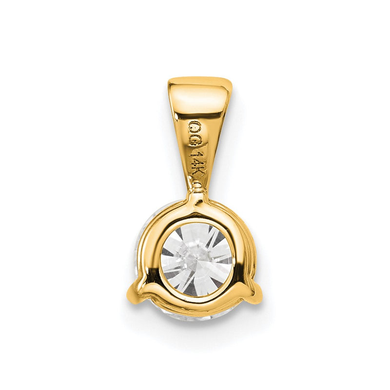 14k Yellow Gold 3/4 Ct. Lab Grown Diamond VS/SI+ G+ Three Prong Solitare Pendant