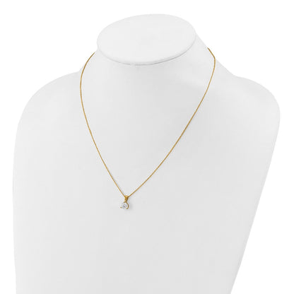 14k Yellow Gold 3/4 Ct. Lab Grown Diamond VS/SI+ G+ Three Prong 18 inch Solitare Pendant Necklace