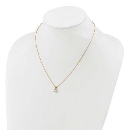 14k Yellow Gold 1 Ct. Lab Grown Diamond VS/SI+ G+ Three Prong 18 inch Solitare Pendant Necklace
