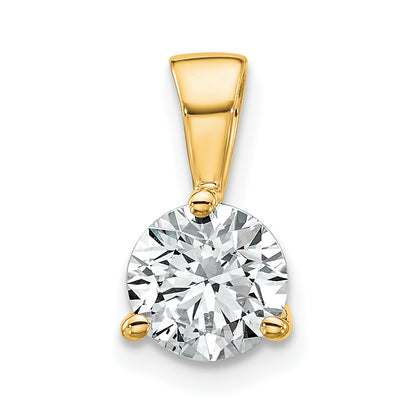 14k Yellow Gold 1 Ct. Lab Grown Diamond VS/SI+ G+ Three Prong Solitare Pendant
