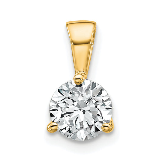 14k Yellow Gold 1 Ct. Lab Grown Diamond VS/SI+ G+ Three Prong Solitare Pendant