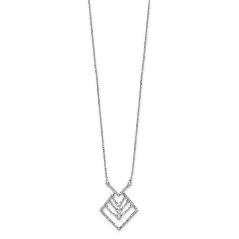 Brass/White White Alloy Cz Fashion Necklace