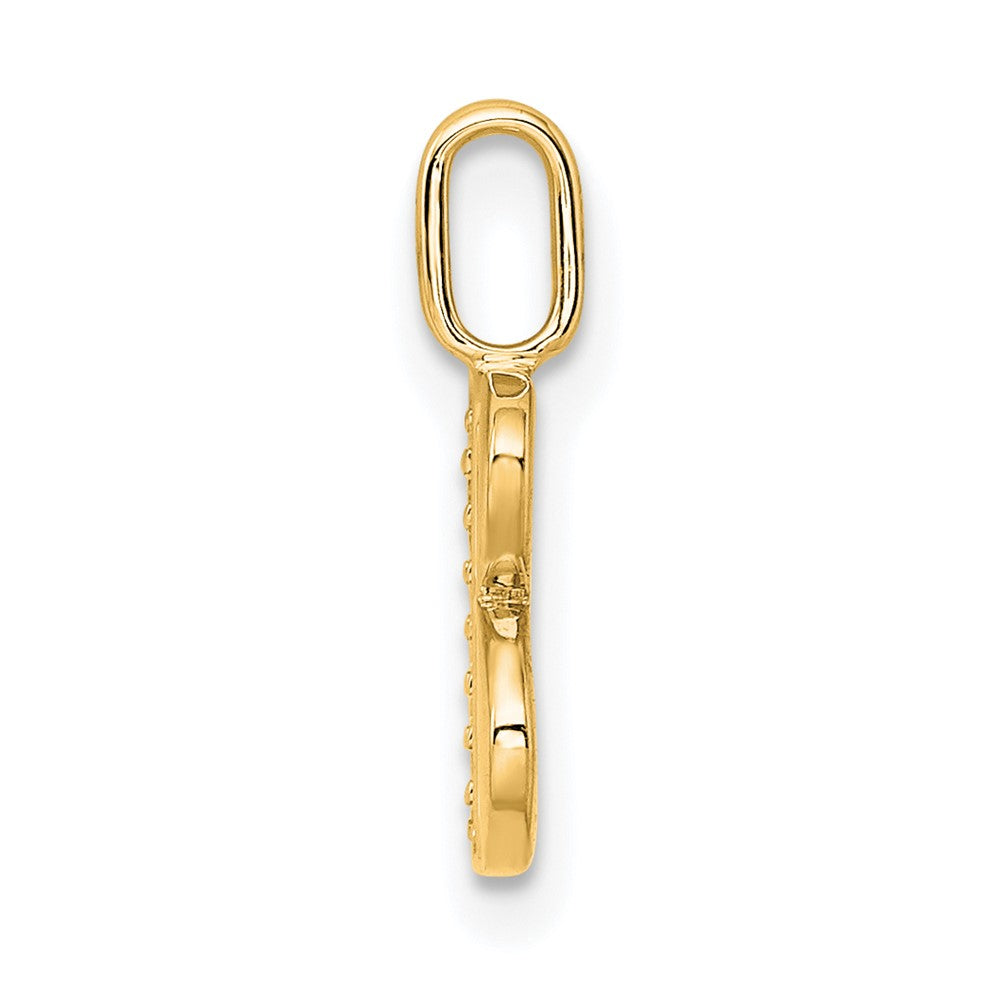 10K Yellow Gold 10K Diamond Letter B Initial Pendant