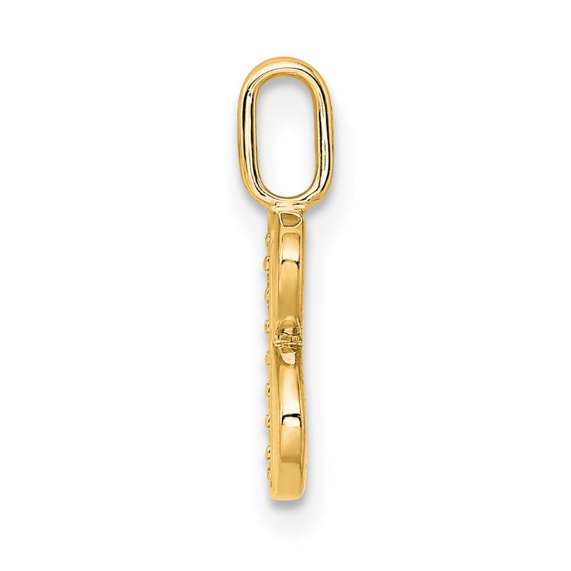 10K Yellow Gold 10K Diamond Letter B Initial Pendant