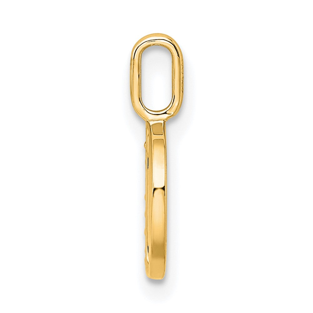 10K Yellow Gold 10K Diamond Letter D Initial Pendant