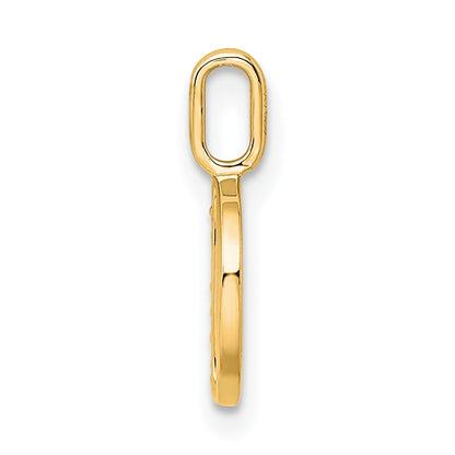 10K Yellow Gold 10K Diamond Letter D Initial Pendant