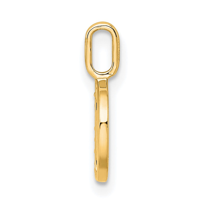 10K Yellow Gold 10K Diamond Letter D Initial Pendant