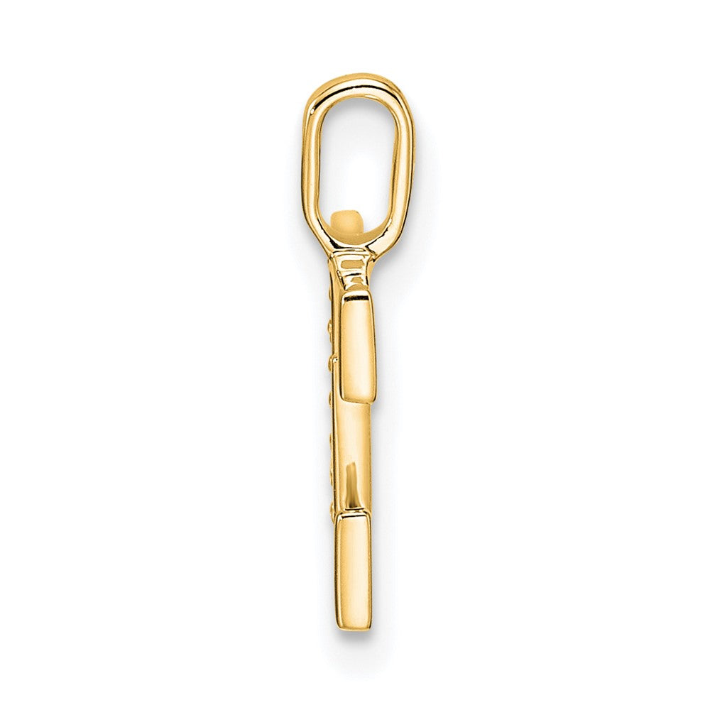 10K Yellow Gold 10K Diamond Letter E Initial Pendant
