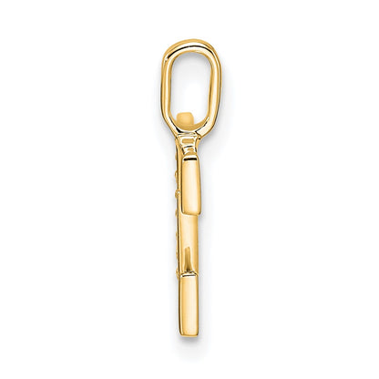 10K Yellow Gold 10K Diamond Letter E Initial Pendant