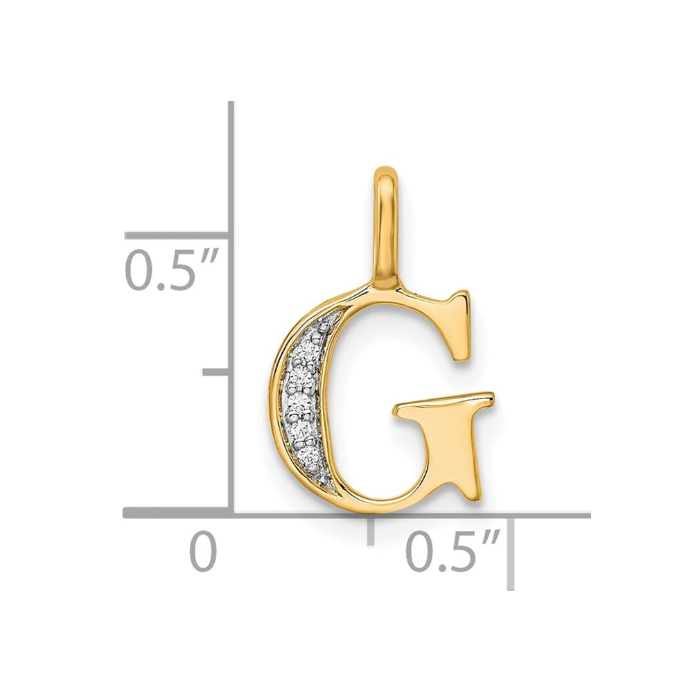 10K Yellow Gold 10K Diamond Letter G Initial Pendant