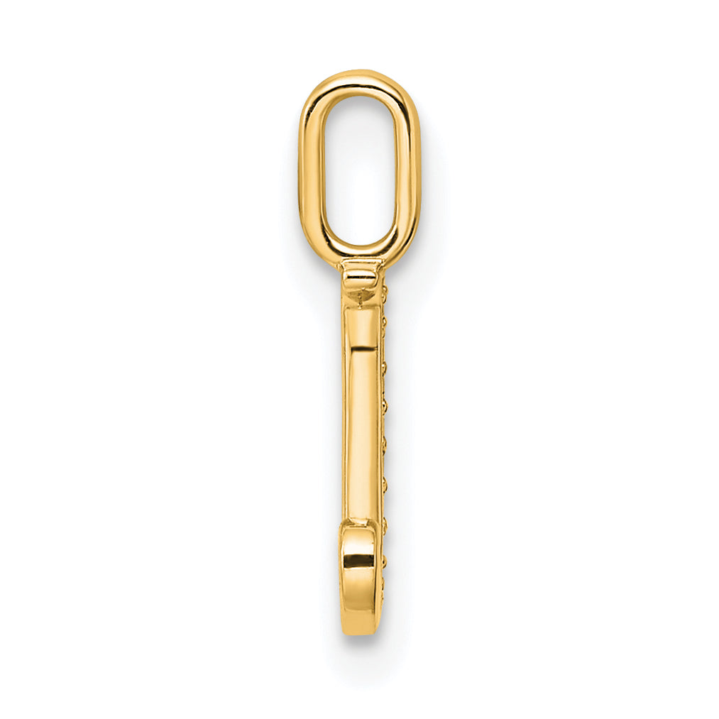 10K Yellow Gold 10K Diamond Letter J Initial Pendant