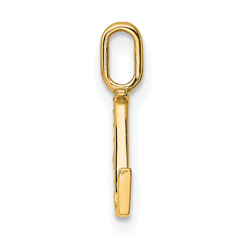 10K Yellow Gold 10K Diamond Letter L Initial Pendant
