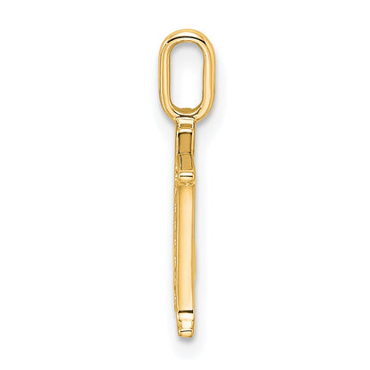 10K Yellow Gold 10K Diamond Letter M Initial Pendant