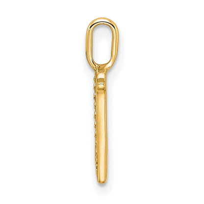 10K Yellow Gold 10K Diamond Letter N Initial Pendant