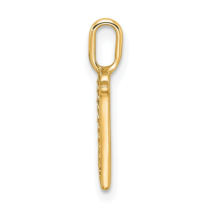 10K Yellow Gold 10K Diamond Letter N Initial Pendant