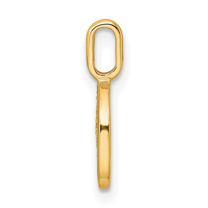 10K Yellow Gold 10K Diamond Letter O Initial Pendant