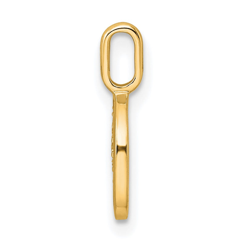 10K Yellow Gold 10K Diamond Letter O Initial Pendant