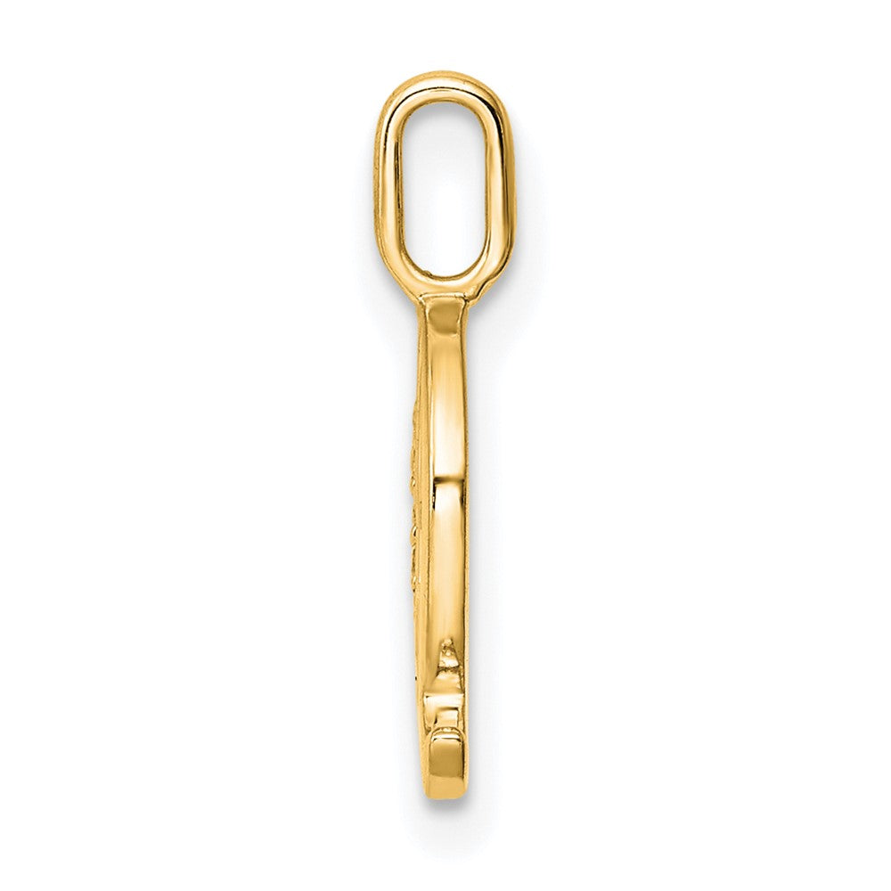 10K Yellow Gold 10K Diamond Letter Q Initial Pendant