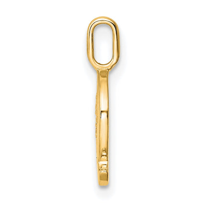 10K Yellow Gold 10K Diamond Letter Q Initial Pendant