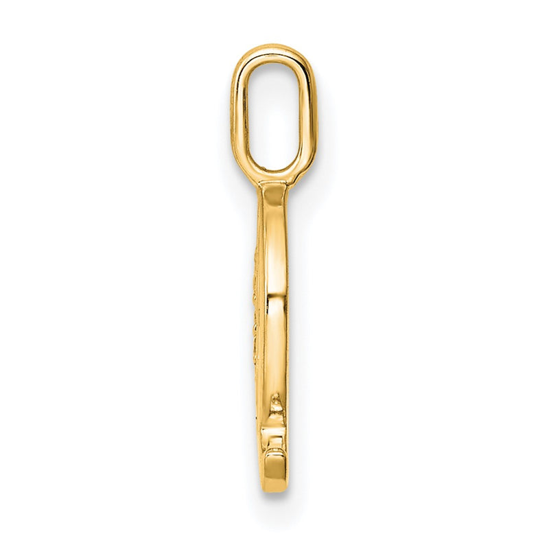 10K Yellow Gold 10K Diamond Letter Q Initial Pendant