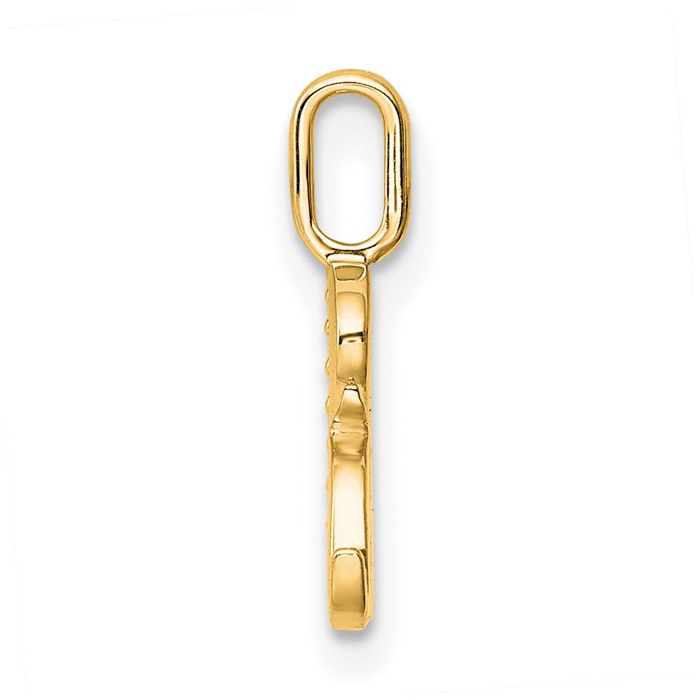 10K Yellow Gold 10K Diamond Letter R Initial Pendant